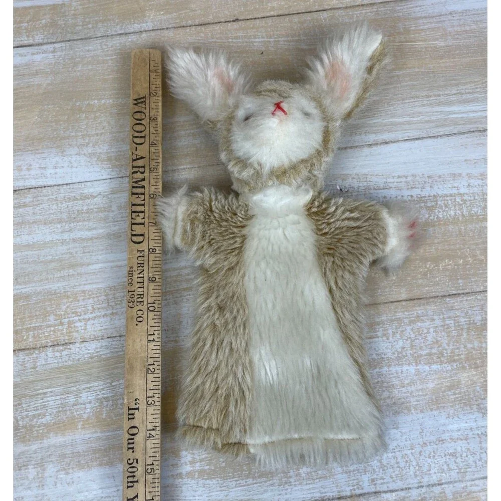Vintage Rabbit Hare Hand Puppet Mohair Look Plush Bunny Puppet 14